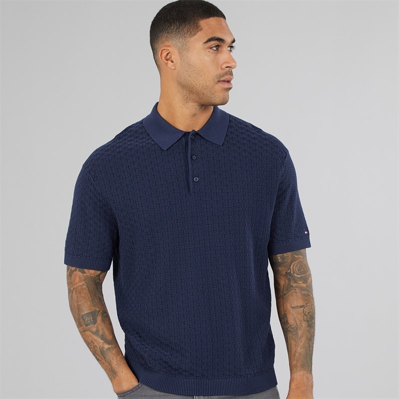 Tommy Hilfiger Mens Polo Shirt Carbon Navy