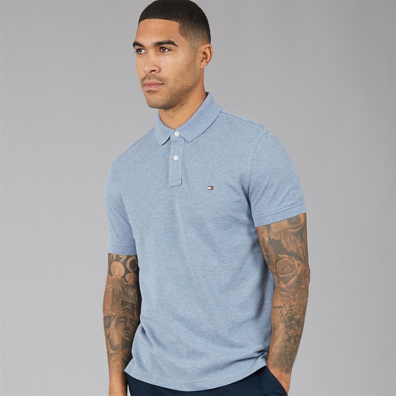 Tommy Hilfiger Mens 1985 Polo Shirt Brisk Blue Heather