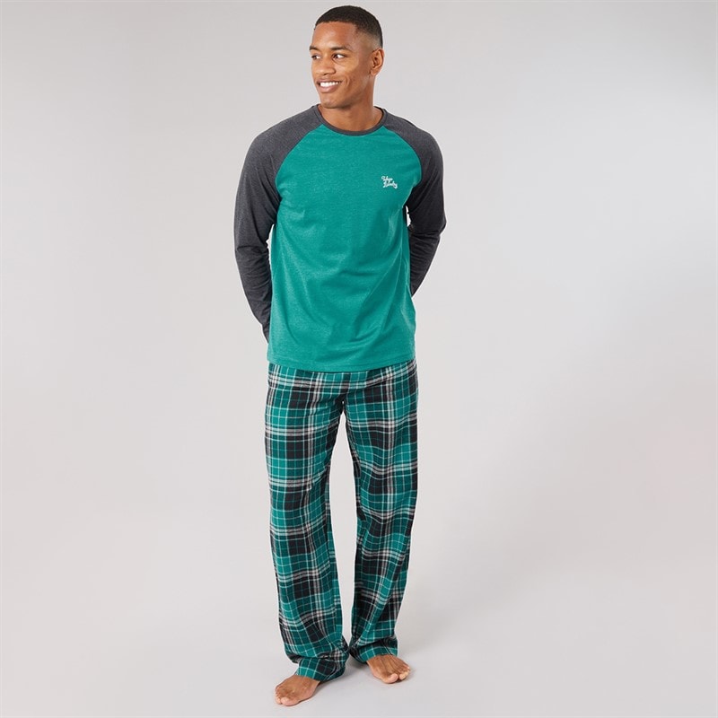 Tokyo Laundry Mens Aveburn Loungewear Set Green