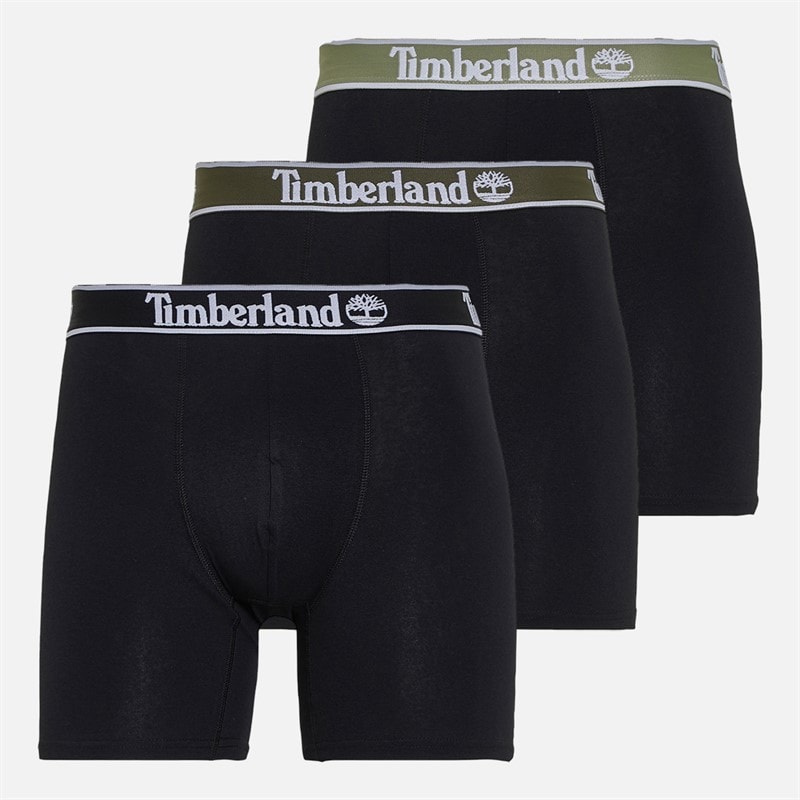 Timberland Mens Three Pack Boxer Trunks Black
