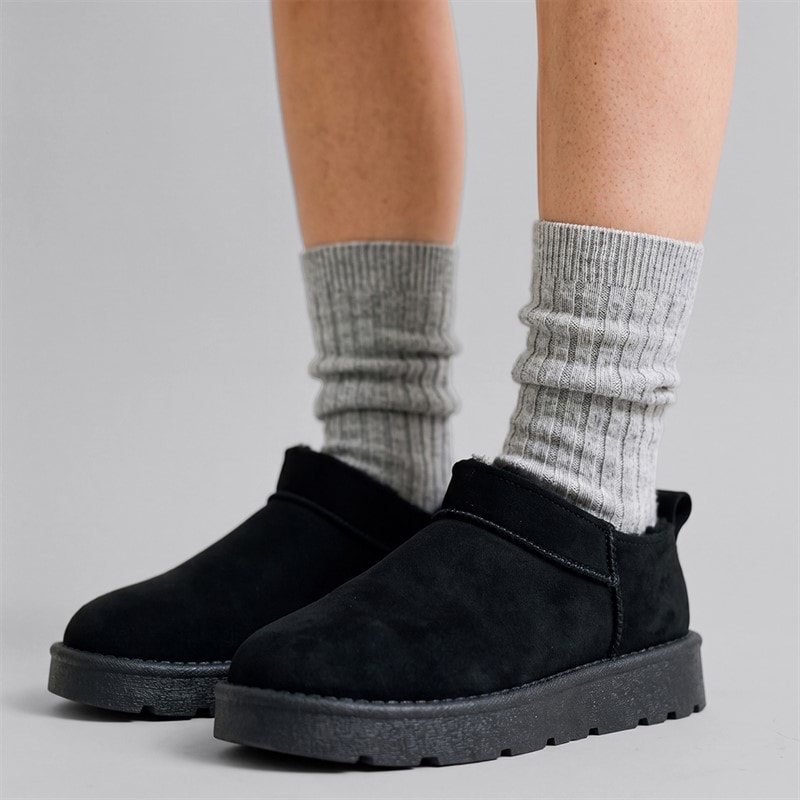 Truffle Collection Womens Cola Micro Cozy Boots Black