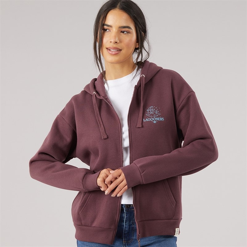 Lagooners Womens Plumbrook Zip Through Hoodie Brown
