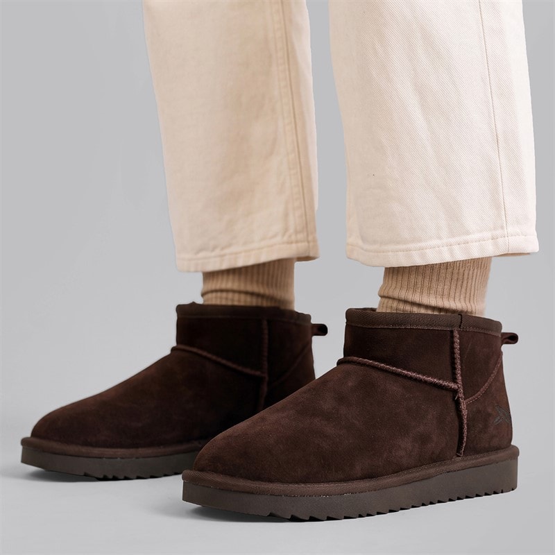 Lagooners Womens Uma Cozy Mini Boots Chocolate Brown