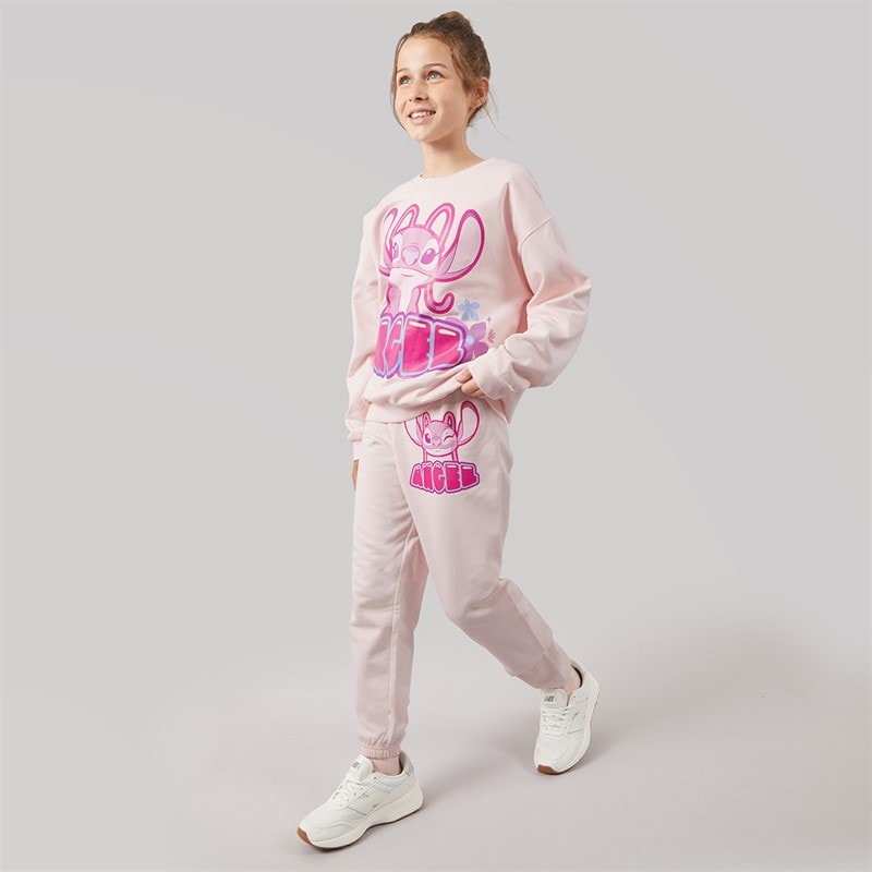 Lilo and Stitch Girls Tracksuit Pink