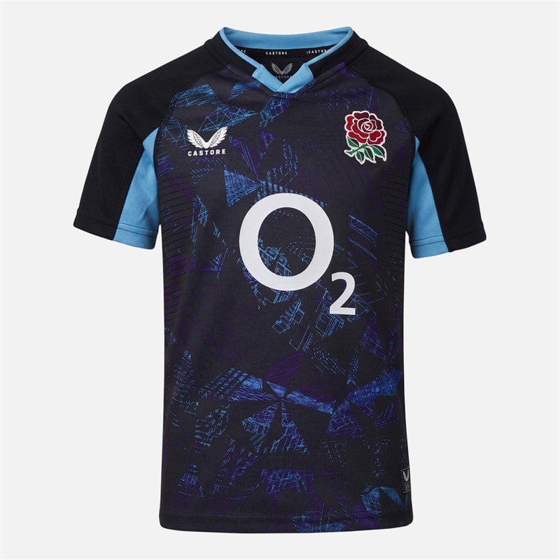 Castore Junior RFU England Rugby 25/26 Alternate Pro Jersey Caviar/Swim Cap