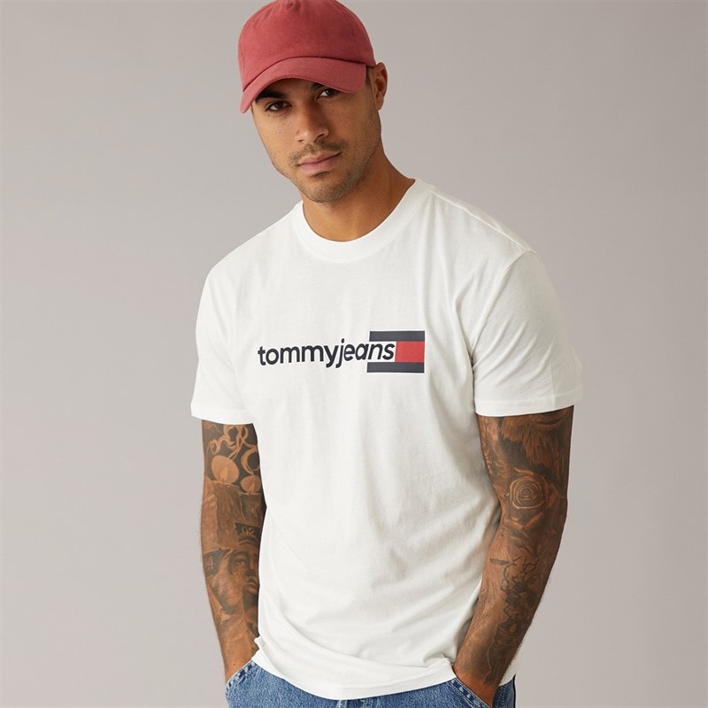 Tommy Jeans Mens Entry DNA T-Shirt Ecru