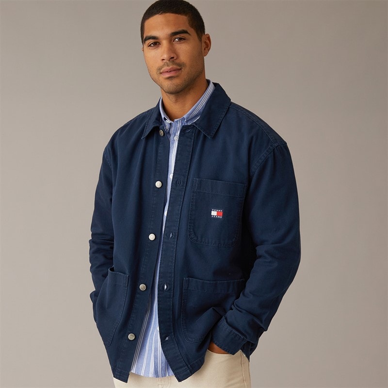 Tommy Jeans Mens Overshirt Dark Night Navy