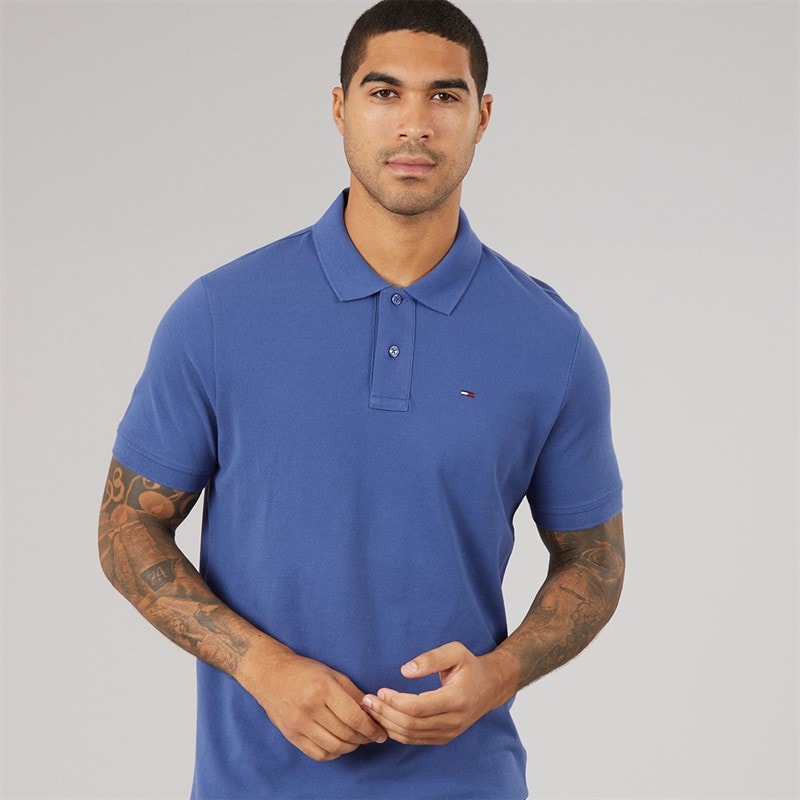 Tommy Jeans Mens Polo Shirt Blue Storm