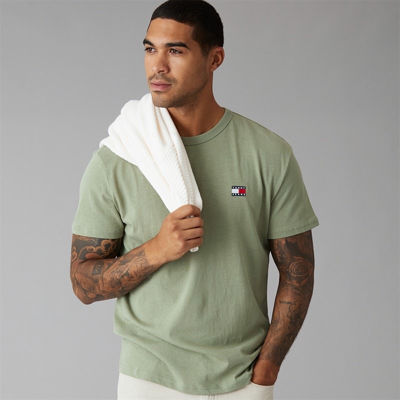 Tommy Jeans Mens Badge T-Shirt Spring Olive