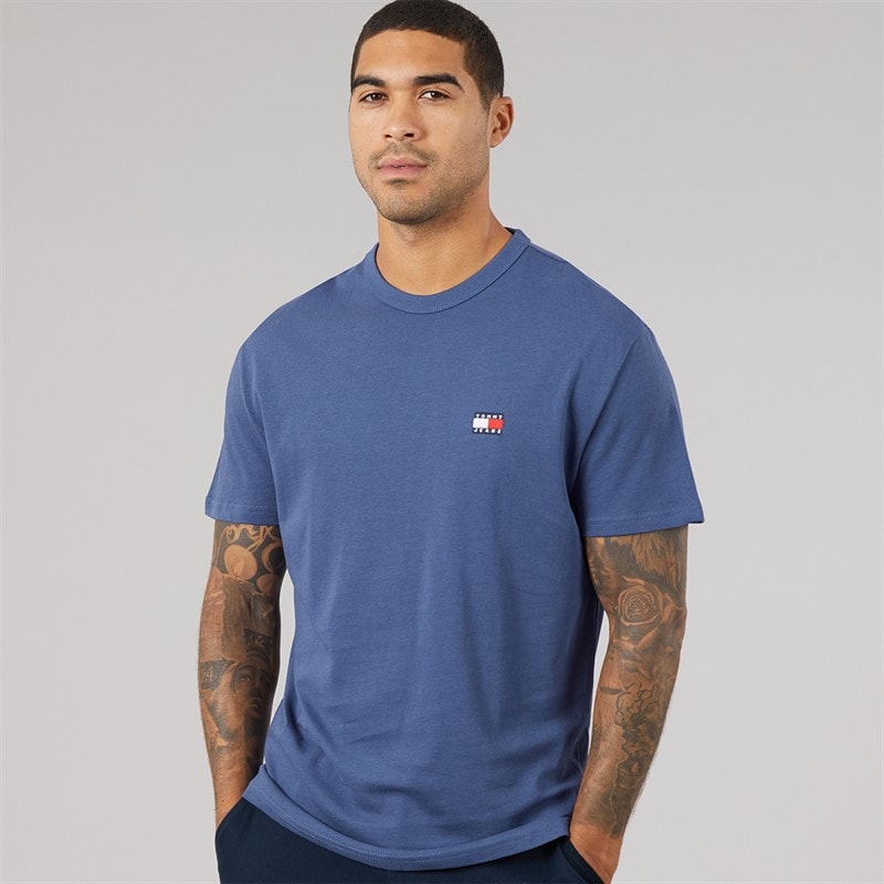 Tommy Jeans Mens Badge T-Shirt Blue Storm