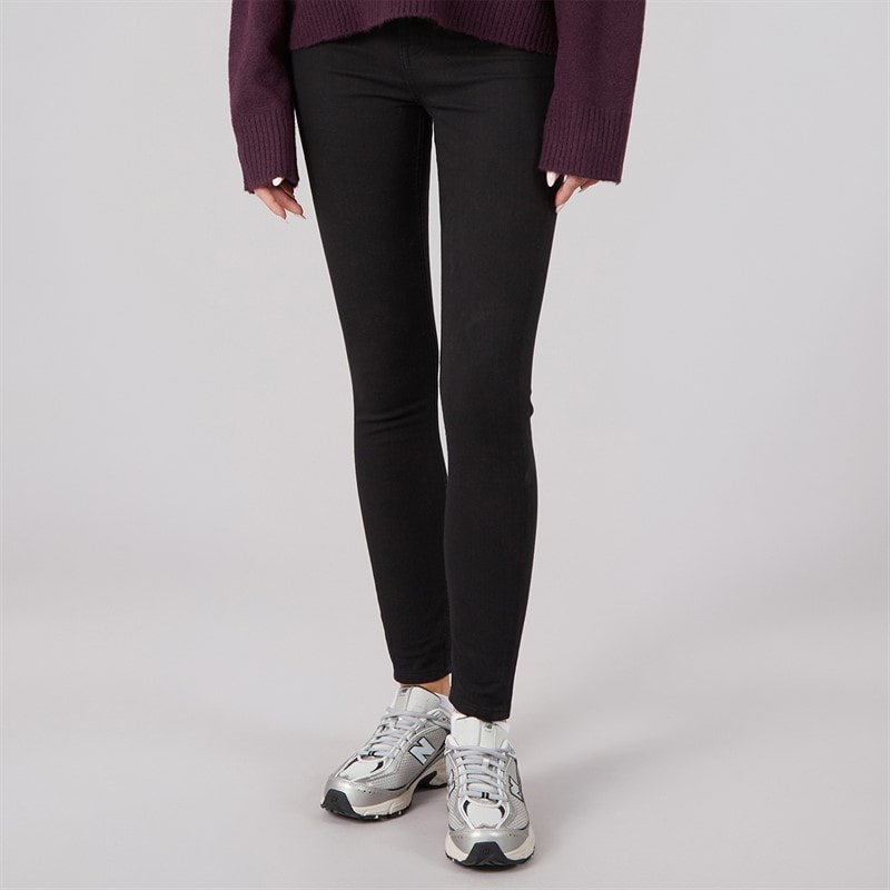 JJ REBEL Womens Womes Michelle Skinny Fit Jeans 637 Black