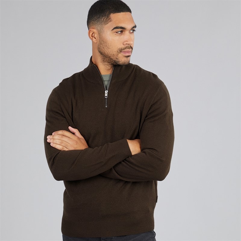 JJ REBEL Mens Archie Half Zip Jumper Delicioso