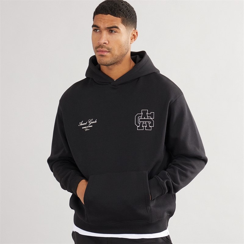 Avant Garde Mens Emblem Hoodie Black