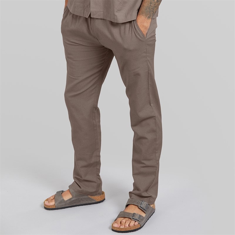 Avant Garde Mens Alberto Linen Trousers Mink