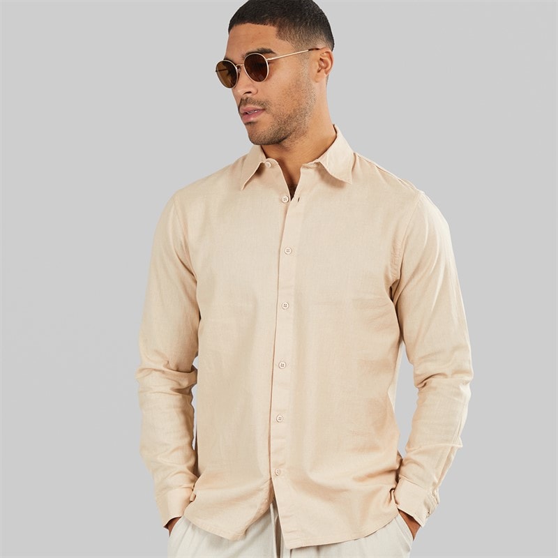 Avant Garde Mens Rustic Linen Shirt Ecru