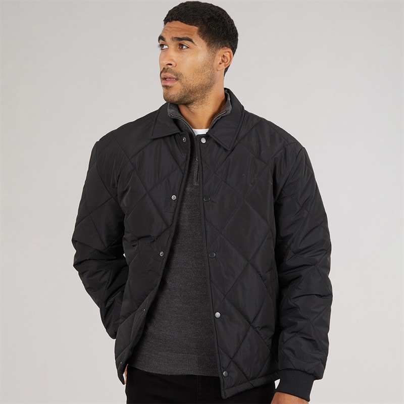 Avant Garde Mens Pedro Quilted Coat Black