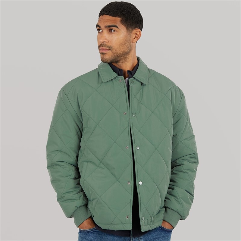 Avant Garde Mens Pedro Quilted Coat Green