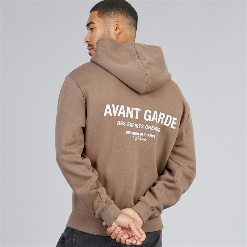 Avant Garde Mens Zip Hoodie Mink