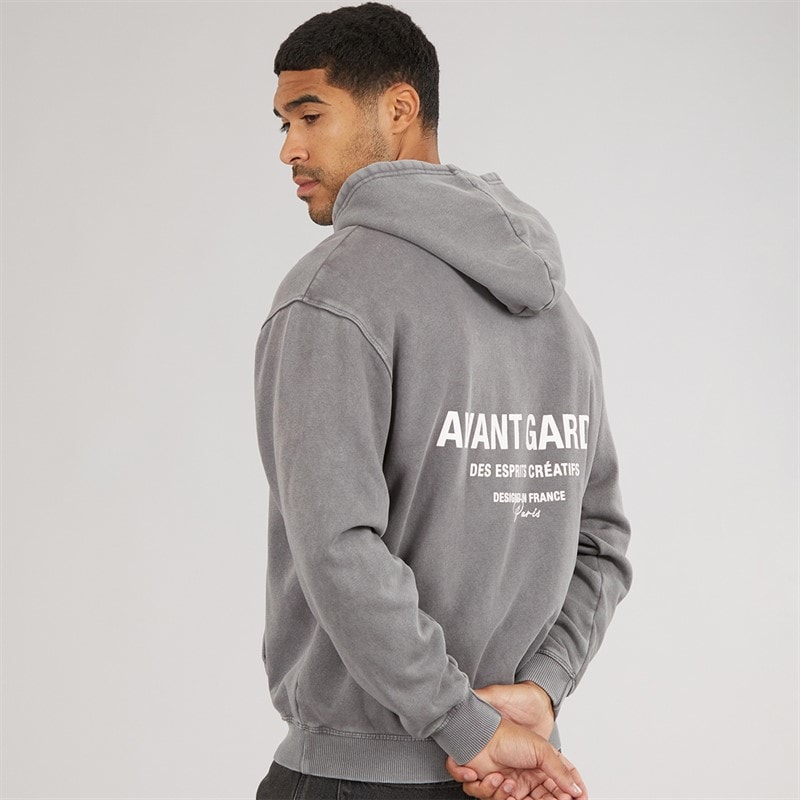 Avant Garde Mens Washed Creatives Hoodie Charcoal