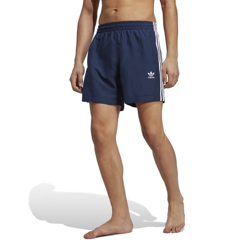 adidas Mens Adicolor 3-Stripes Swimming Shorts Navy Indigo/White