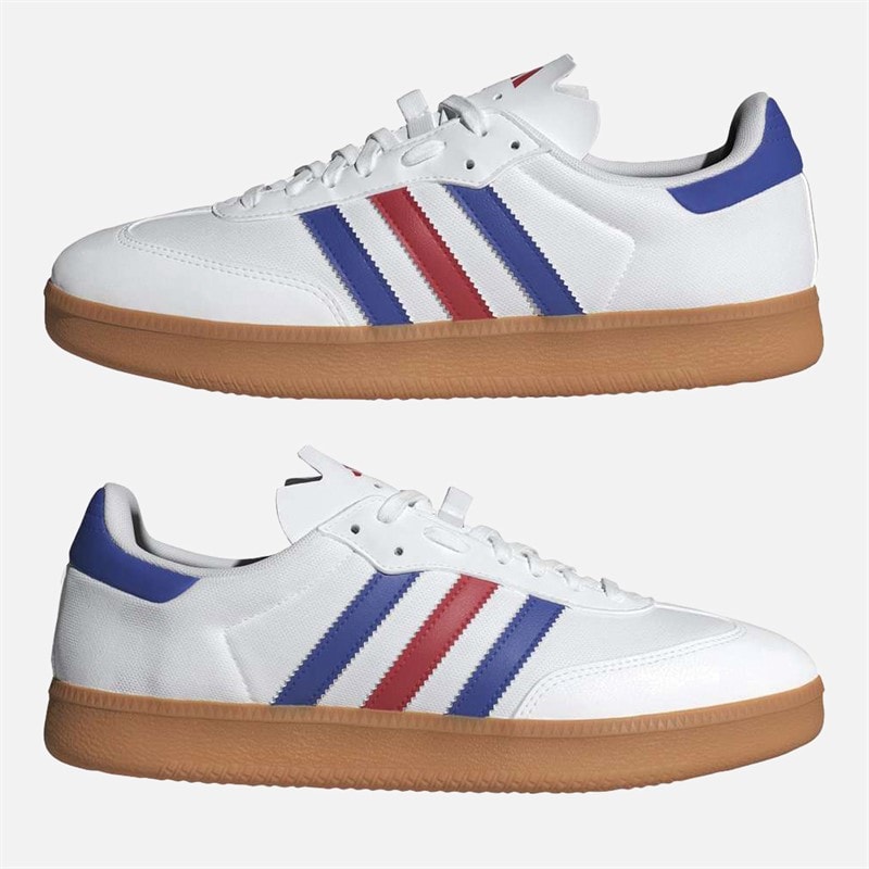 adidas Womens Velosamba Made With Nature 2 Cycling Shoes Cloud White/Lucid Blue/Better Scarlet