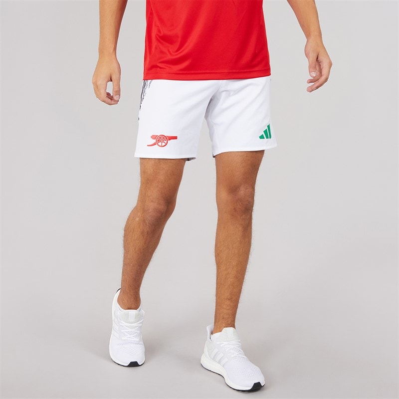 adidas Mens AFC Arsenal 24/25 Authentic Away Shorts White/Print