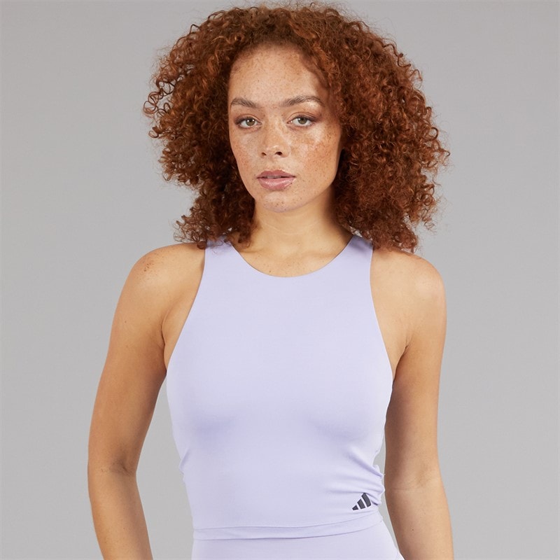 adidas Womens Yoga Inner Support Tank Top Violet Tone