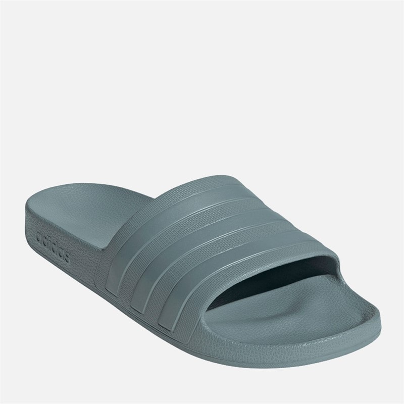 adidas Mens Adilette Aqua Sliders Magic Grey/Magic Grey Met/Magic Grey