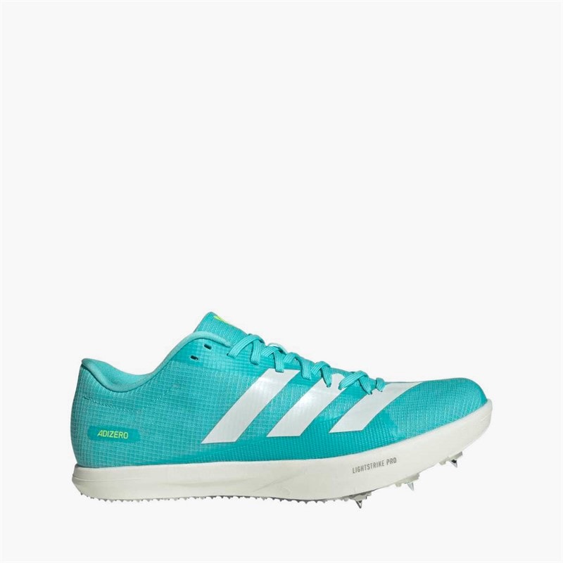 adidas Mens Adizero Long Jump Field Event Spikes Flash Aqua/Zero Metalic/Lucid Lemon