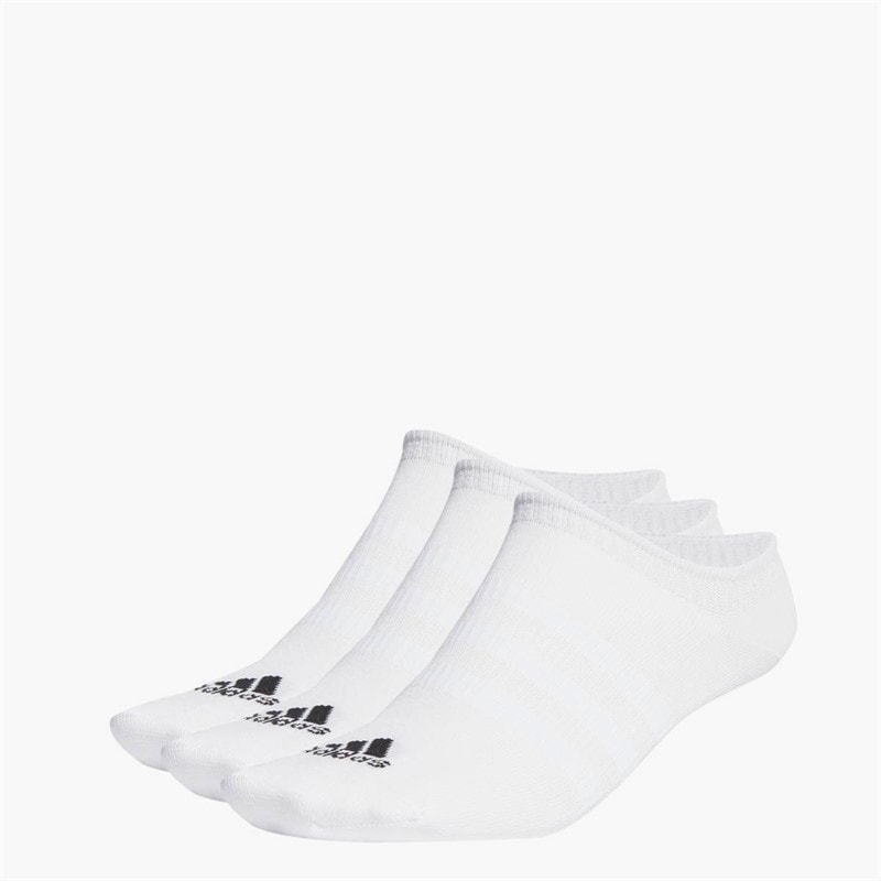 adidas Thin And Light Three Pack No Show Socks White/Black