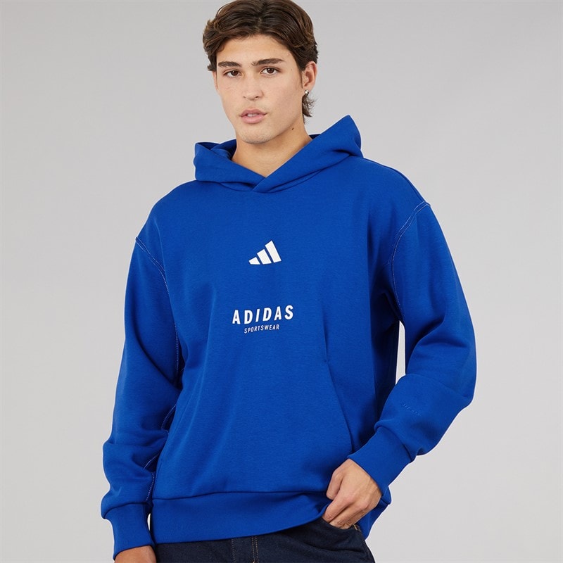 adidas Mens All Szn Graphic Hoodie Royal Blue/Off White