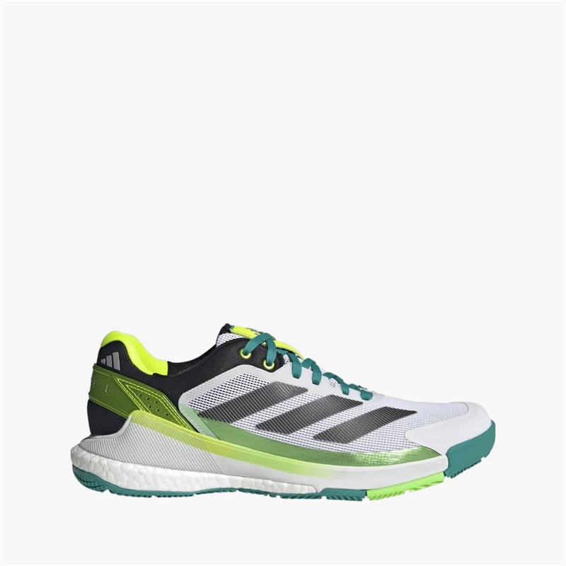 adidas Mens Crazyquick Boost Padel Shoes Cloud White/Core Black/Lime Burst