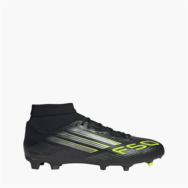 adidas Mens F50 League Mid FG/MG Firm/Multi Ground Football Boots Core Black/Ron Metallic/Lucid Lemon Core Black/ Ron Metallic/Lucid Lemon