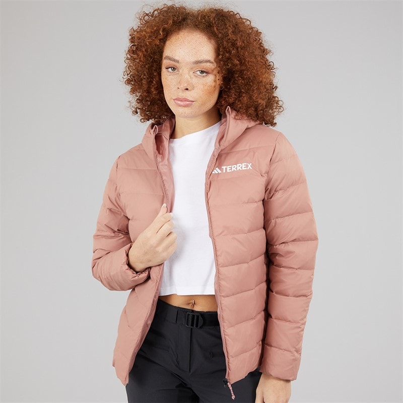 adidas Womens Terrex Multi Essentials Climawarm Insulated Down Jacket Warm Clay