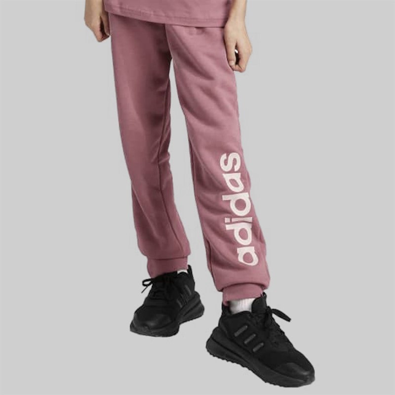 adidas Junior Girls Essentials Linear Logo Joggers Preloved Crimson/Sandy Pink