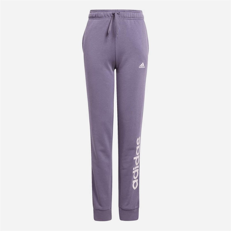 adidas Junior Girls Essentials Linear Logo Joggers Shadow Violet/Clear Pink