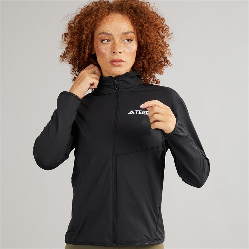 adidas Womens Terrex Climawarm Full Zip Tech Fleece Jacket Black