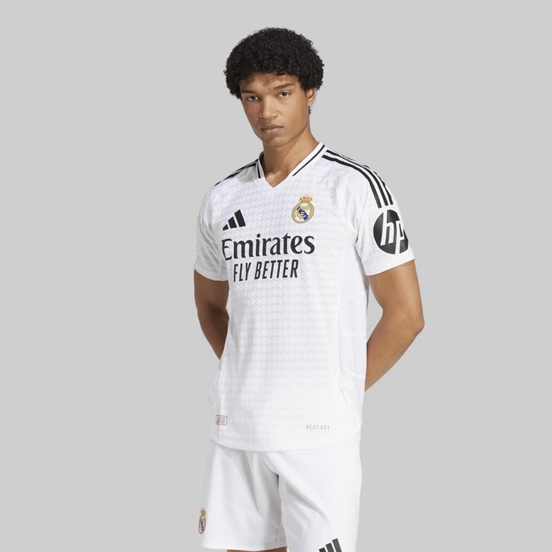 adidas Mens RMCF Real Madrid 24/25 Authentic Home Jersey White