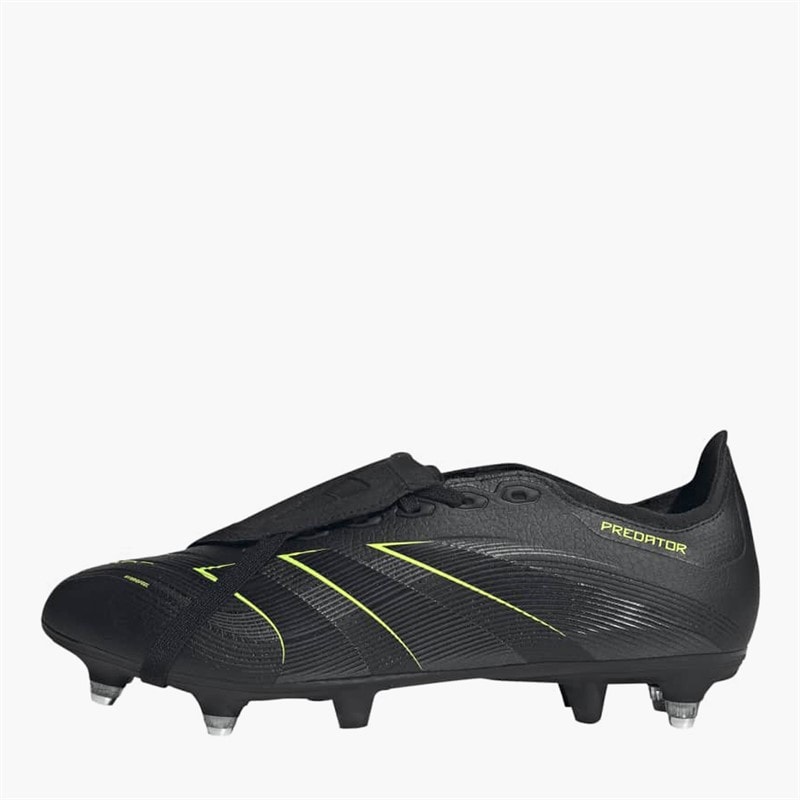 adidas Mens Predator League Fold-Over Tongue Electric Stealth Pack SG Soft Ground Football Boots Core Black/Carbon/Lucid Lemon