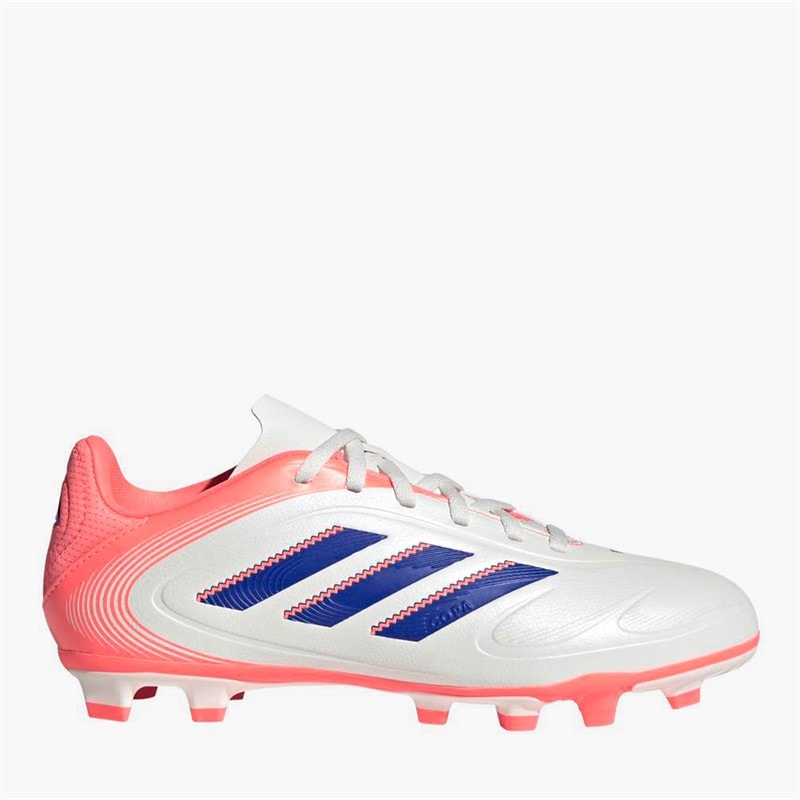 adidas Junior Copa Pure 3 Club Coral Blaze Pack FG/MG Firm/Multi Ground Football Boots Off White/Lucid Blue/Signal Coral