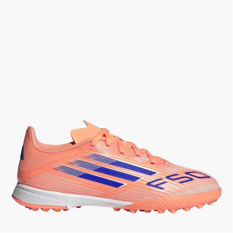 adidas Junior F50 League Coral Blaze Pack TF Astro Turf Football Boots Beam Orange/Lucid Blue/Cloud White Beam Orange/Lucid Blue /Cloud White