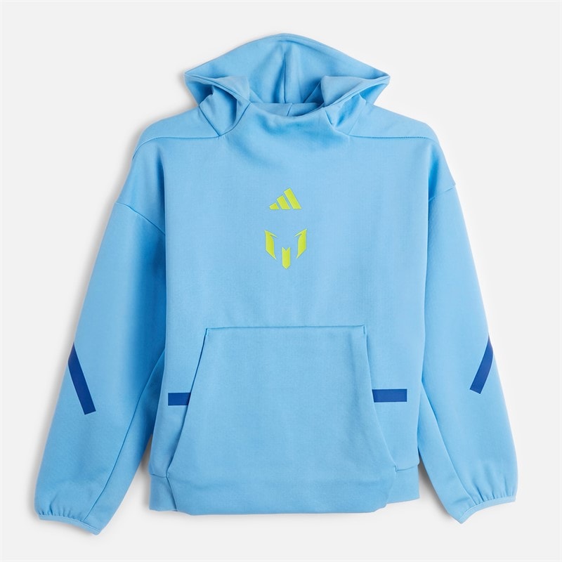 adidas Junior Boys Messi Z.N.E Hoodie Semi Blue Burst/Semi Solar Yellow