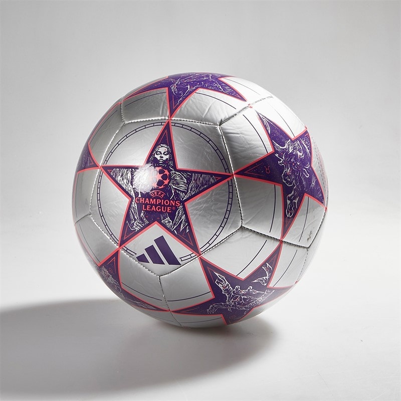 adidas UEFA Champions League Club Training Football Silver Metallic/Deep Purple/Turbo (Turbo Red)