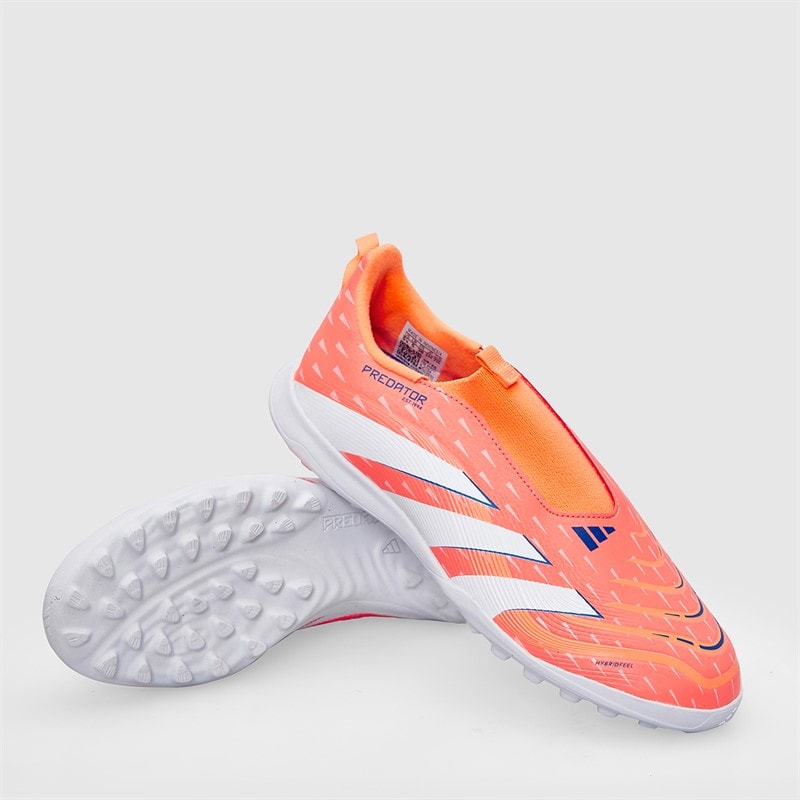 adidas Junior Predator League Laceless Coral Blaze Pack TF Astro Turf Football Boots Signal Coral/Cloud White/Beam Orange