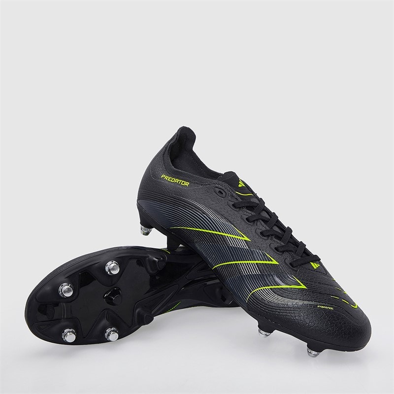 adidas Mens Predator League Electric Stealth Pack SG Soft Ground Football Boots Core Black/Carbon/Lucid Lemon