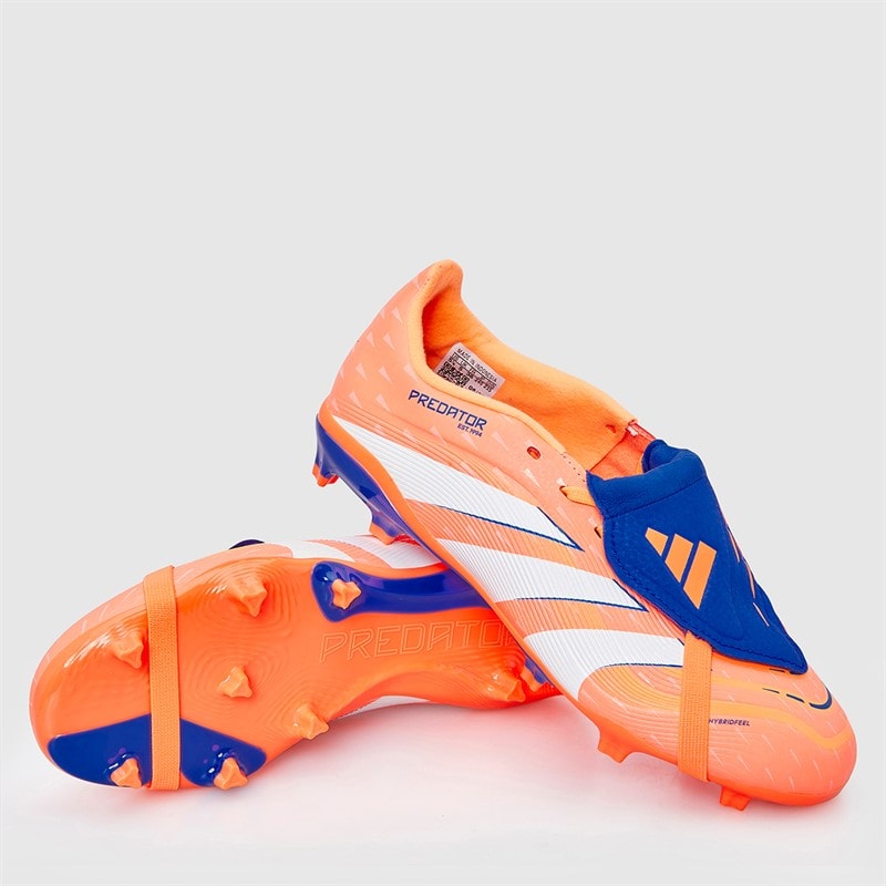 adidas Junior Predator League Fold-Over Tongue Coral Blaze Pk FG/MG Firm/Multi Ground Football Boots Signal Coral/Cloud White/Beam Orange