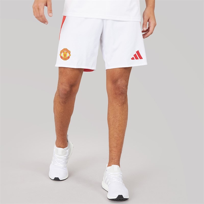 adidas Mens MUFC Manchester United 24/25 Home Authentic Shorts White