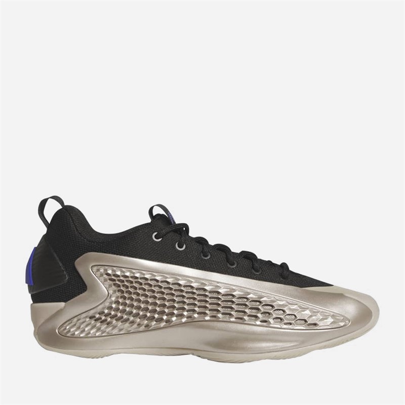adidas Mens Anthony Edwards 1 Low 'Champagne' Basketball Shoes Champagne Met/Core Black/Lucid Blue
