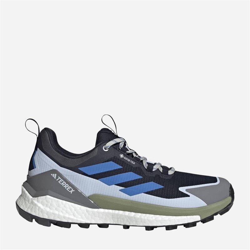 adidas Mens Terrex Free Hiker Low Gore-Tex Waterproof Hiking Shoes Legend Ink/Ray Blue/Crystal Sky