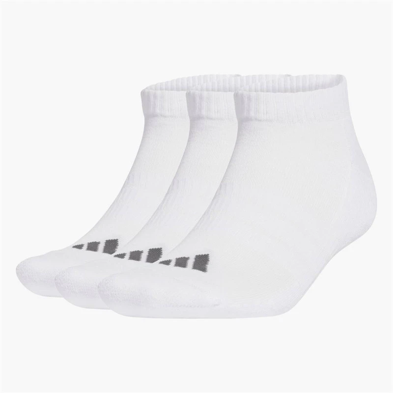 adidas Essentials Cushioned Three Pack Low Cut Ankle Socks White/White/Grey Five